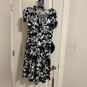 Black and white float dress